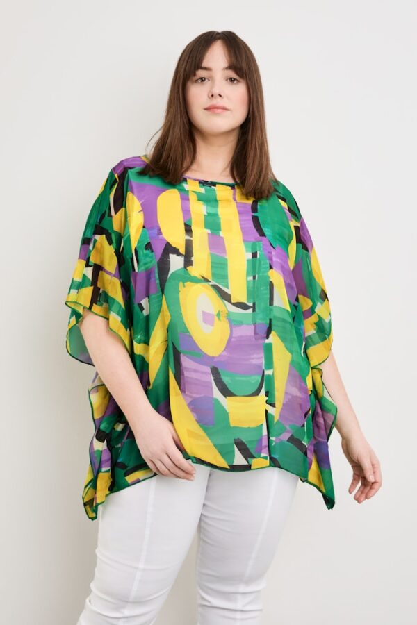 Sale 123 חולצת רחבה בהדפס נועז ומלמלות