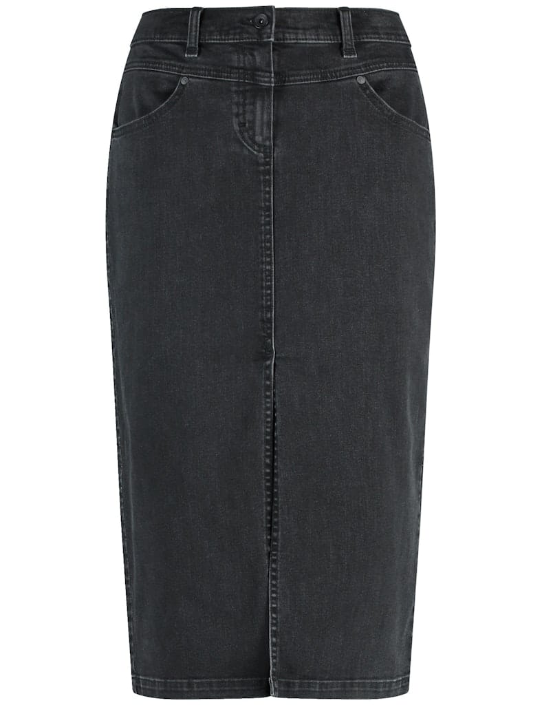 GERRY-WEBER-_2242_13800_311011-66924 חצאית ג'ינס שחורה בגזרה ישרה