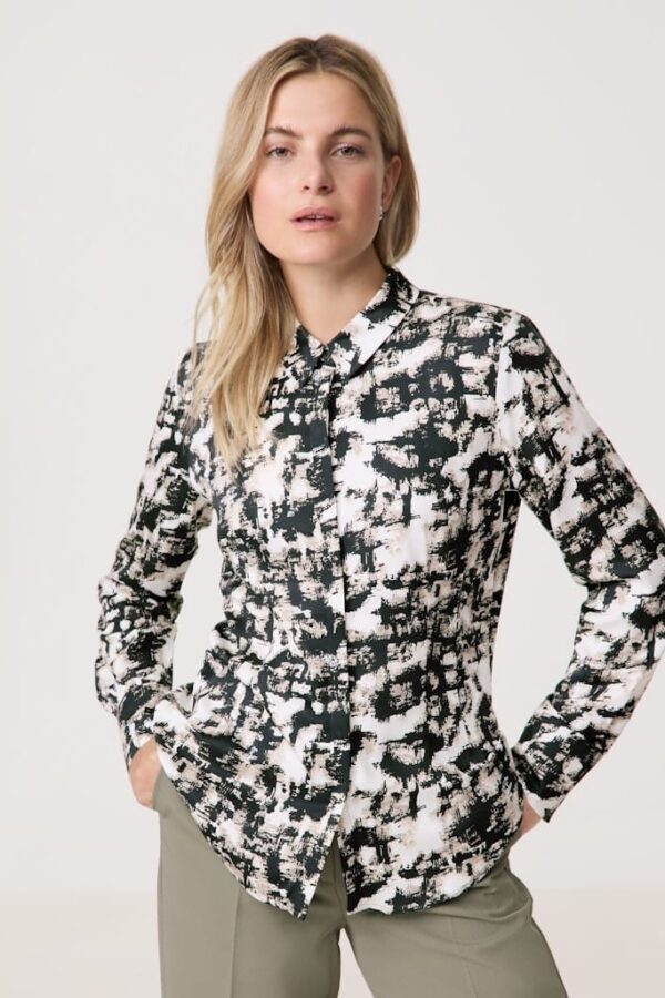 Sale 74 חולצה מכופתרת בהדפס דינמי