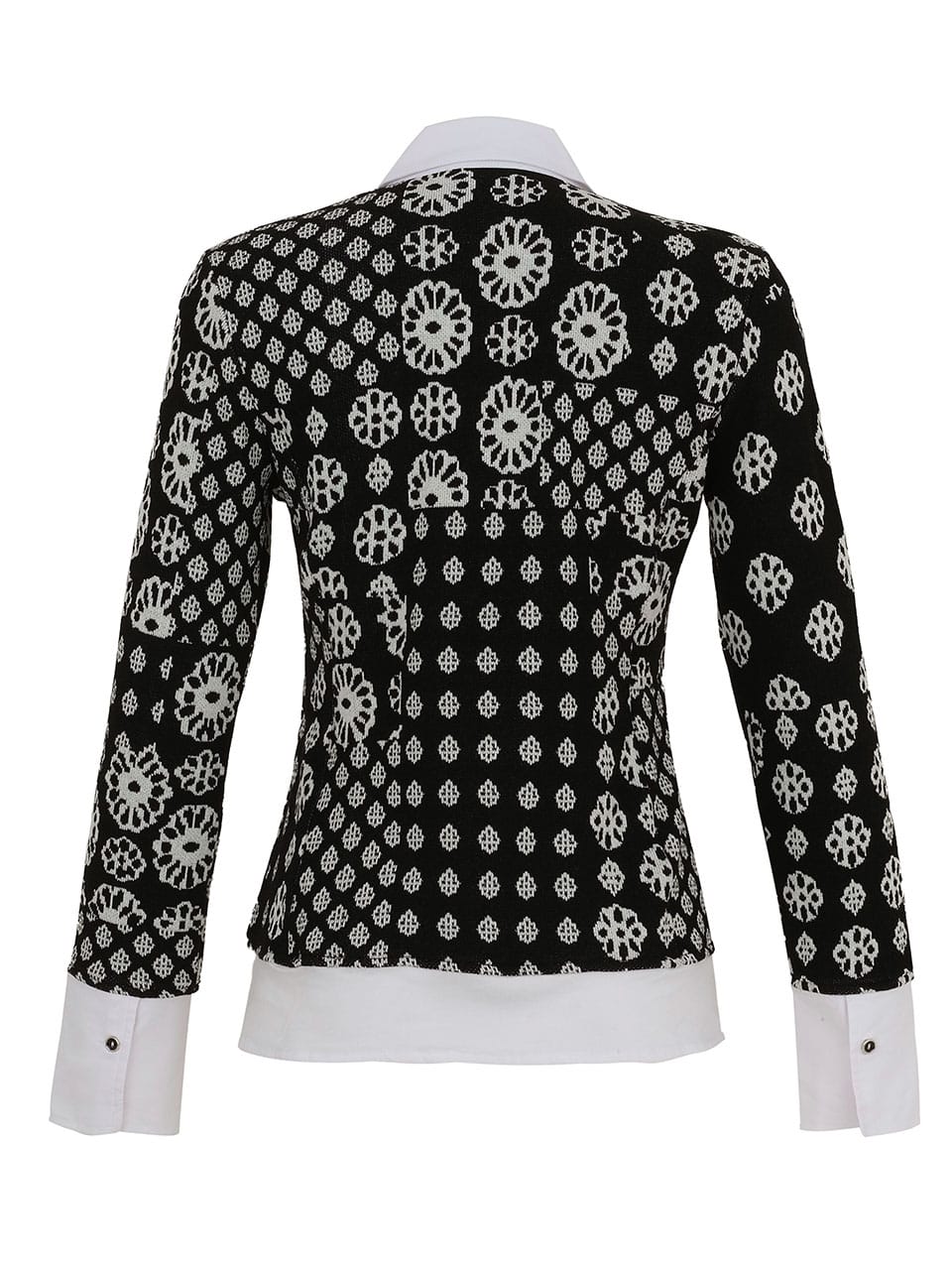 סריג שחור עם הדפס פרחוני