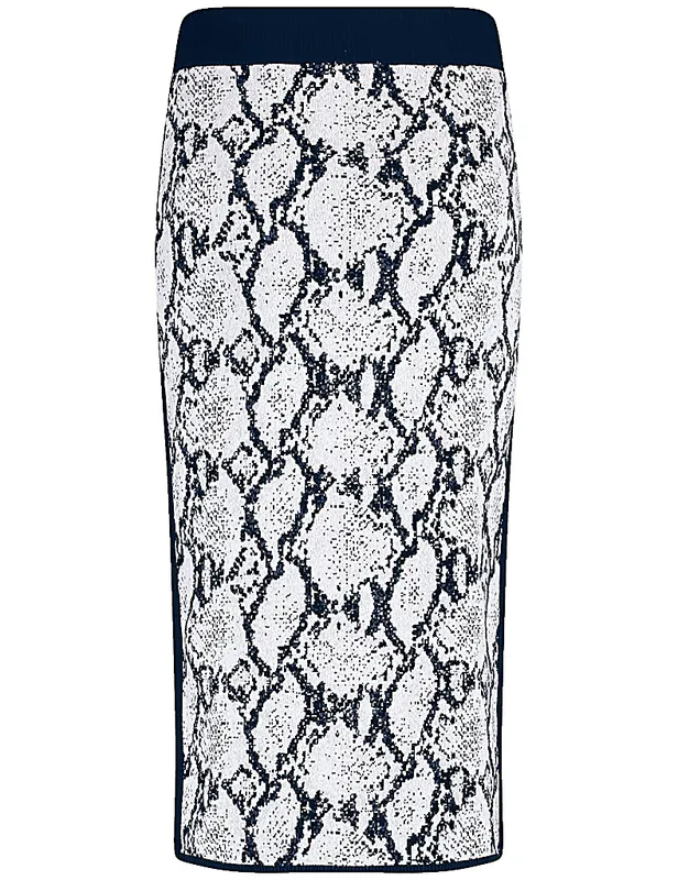 חצאית סריג בדוגמה מנוחשת