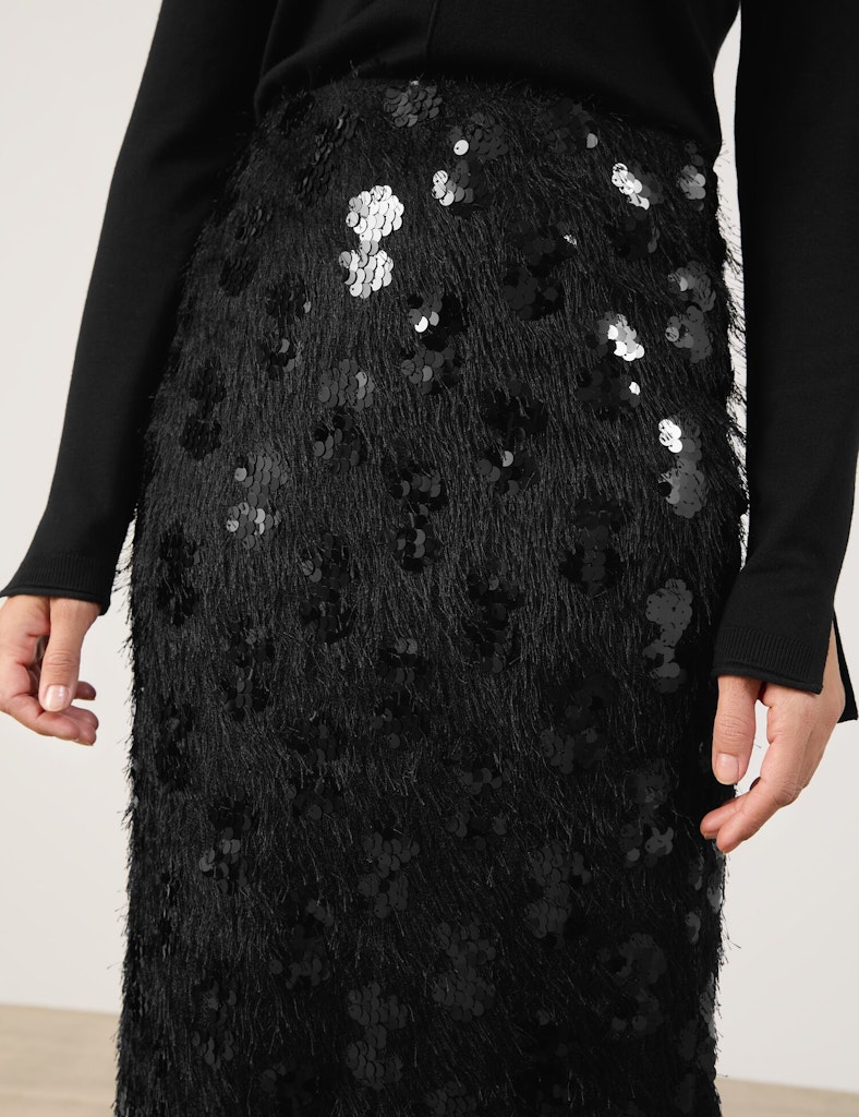 חצאית פאייטים שחורה נוצצת