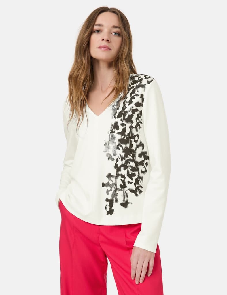 חולצה בהדפס מנומר שחור