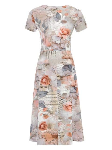 שמלה אומנותית בהדפס פרחים