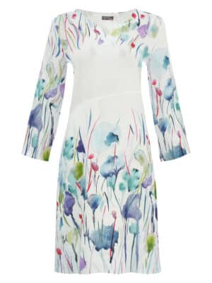 שמלה בהדפס פרחים אומנותי