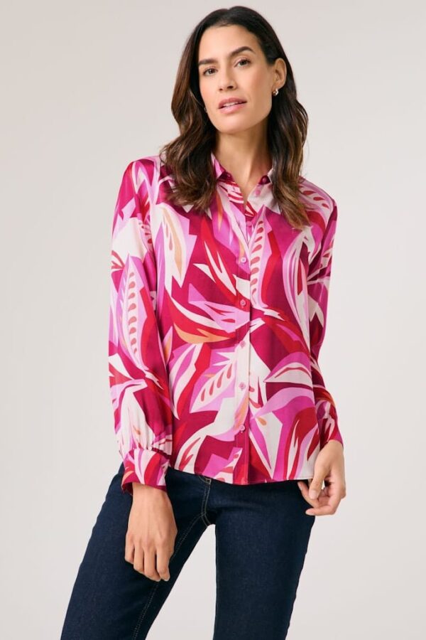 Sale 183 מכופתרת בסגנון טרופי קייצי