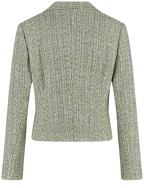 בלייזר דוגמת טוויד ארוגה קצר ואלגנטי