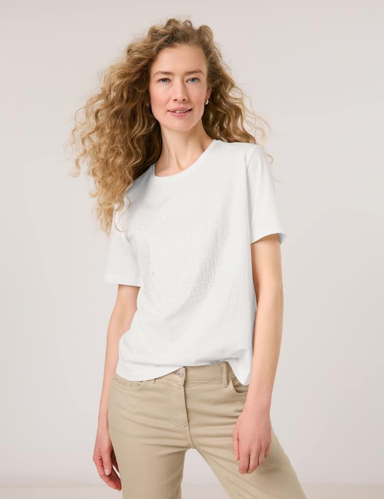 GERRY-WEBER-_2251_99700_570263-35018_5 טי-שירט קלאסית בצבע לבן