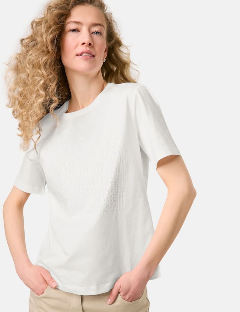 GERRY-WEBER-_2251_99700_570263-35018_6 טי-שירט קלאסית בצבע לבן