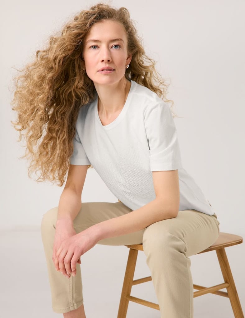 GERRY-WEBER-_2251_99700_570263-35018_7 טי-שירט קלאסית בצבע לבן