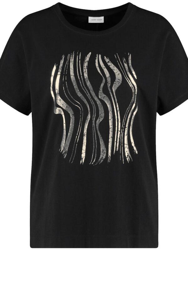 Sale 176 טי-שירט עם דפוס מטאלי כסף