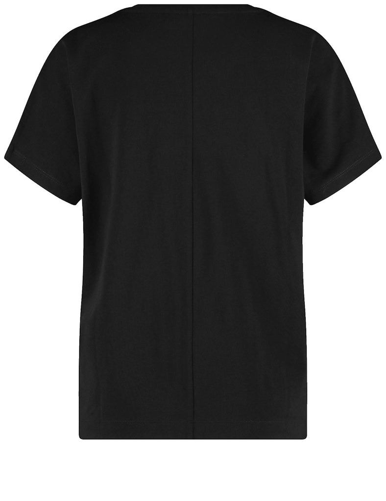 טי-שירט עם דפוס מטאלי כסף