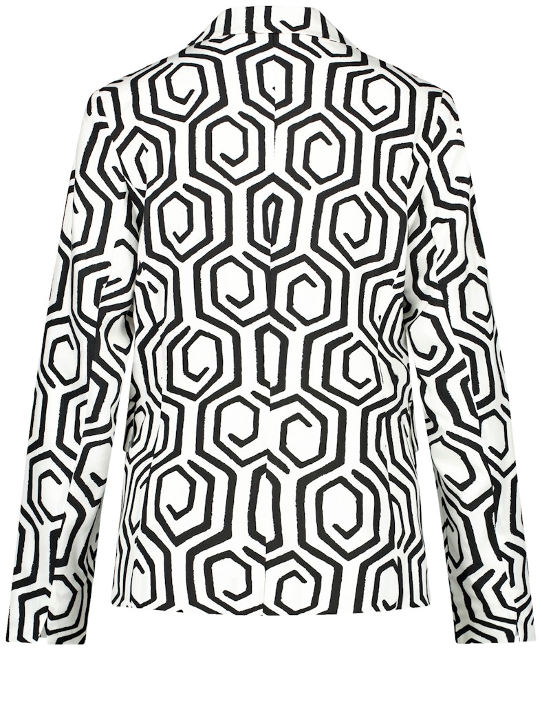 בלייזר בהדפס גאומטרי שחור לבן