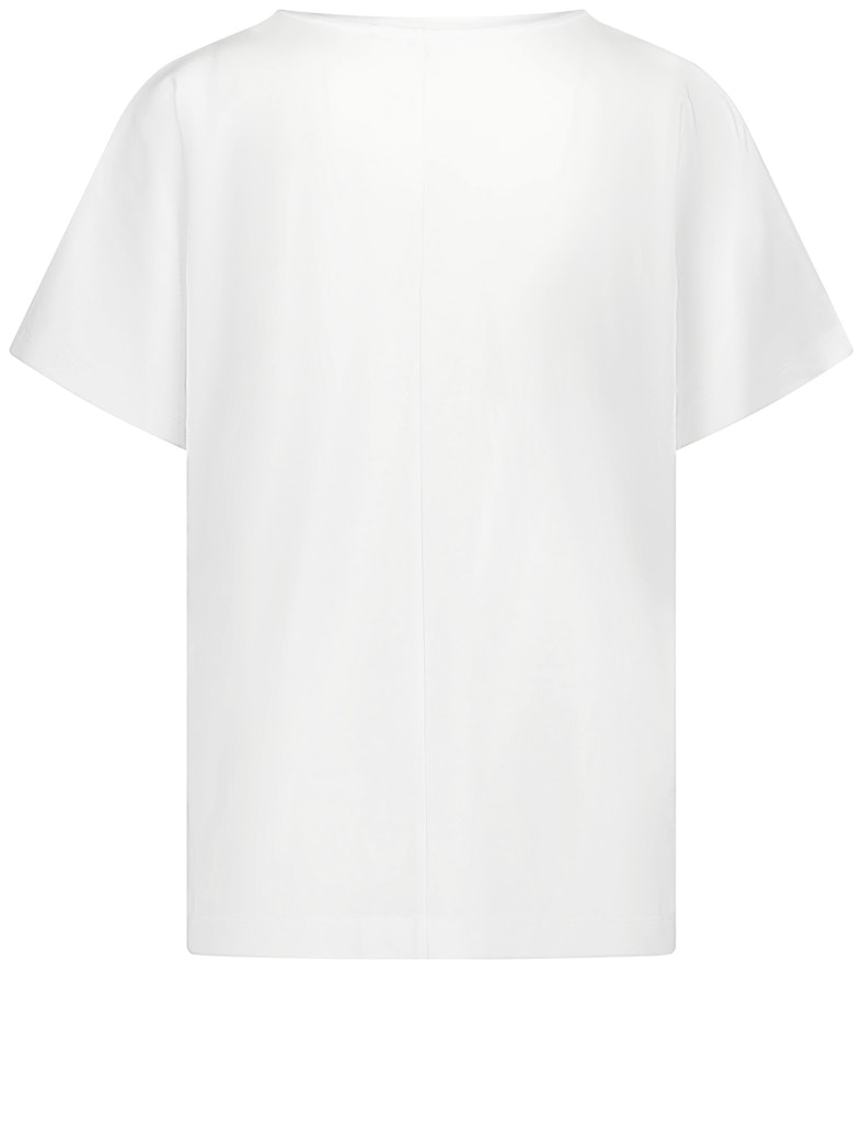 טי-שירט עם דפוס מטאלי כסף