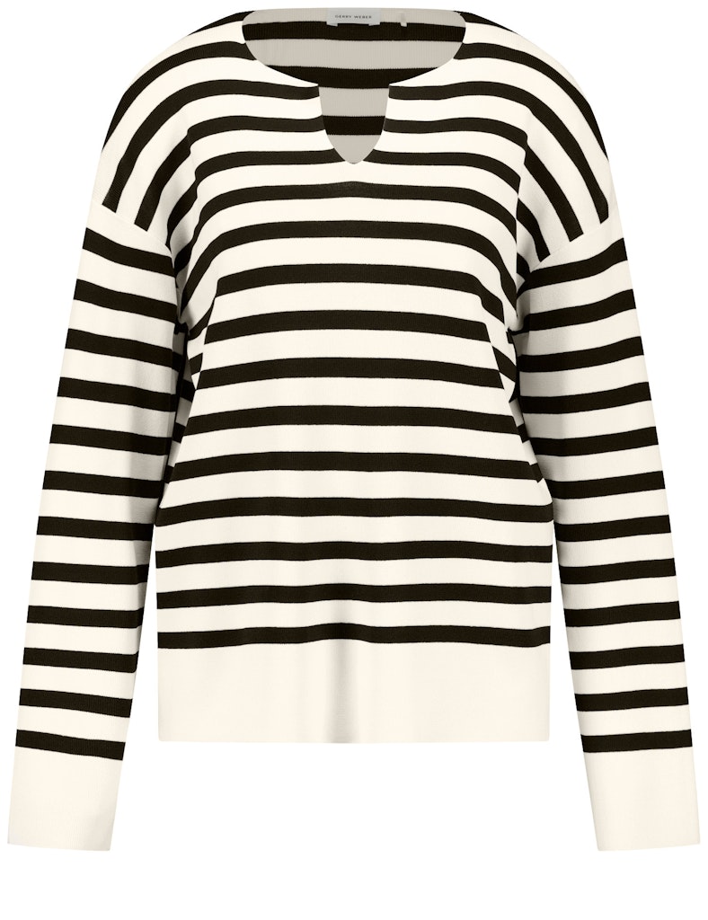 חולצת פסים שחור לבן עם פתח V