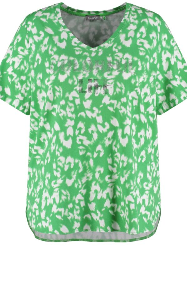 Sale 178 טי-שירט פרחונית ירוקה