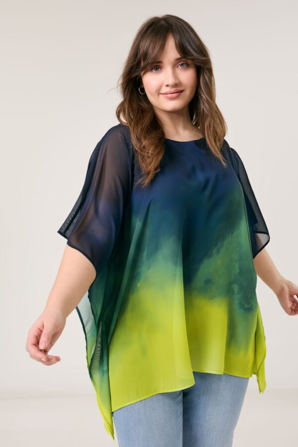 Sale 154 טוניקת שיפון מרהיבה בגזרת עטלף