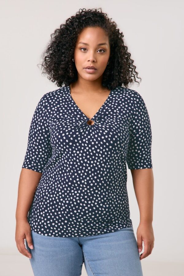 Sale 82 חולצה מנוקדת כחולה