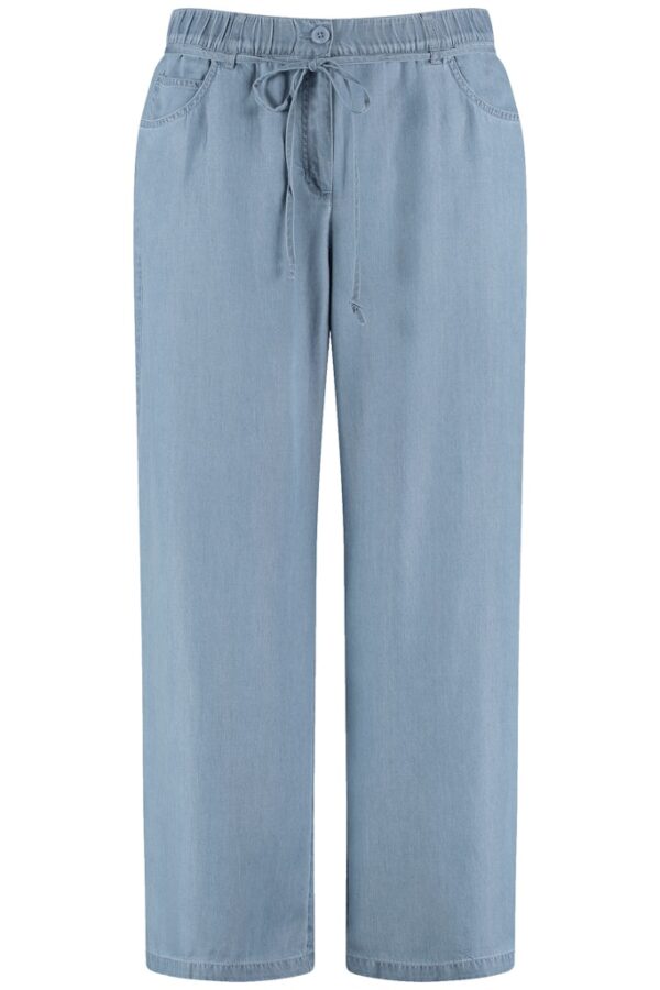 Sale 197 מכנס ג'ינס בשילוב שרוך קשירה