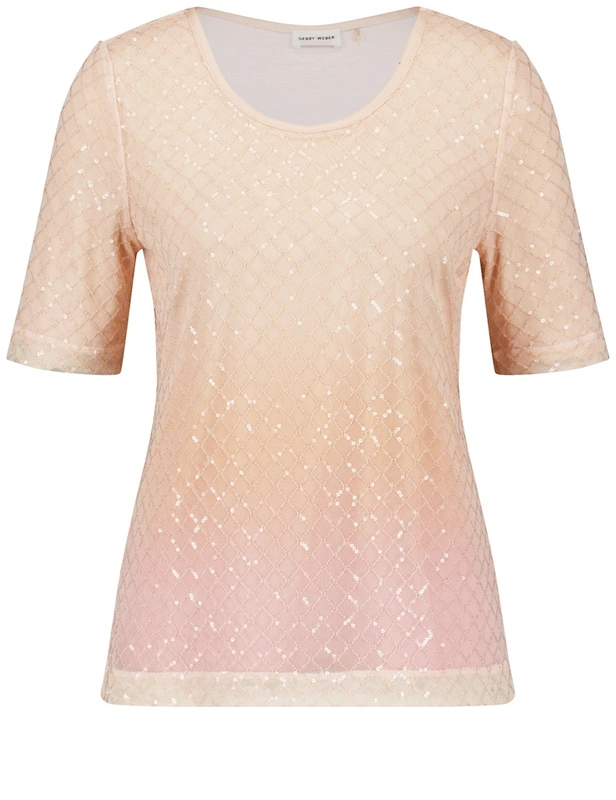 חולצה מנצנצת בגוון שמפניה אלגנטית