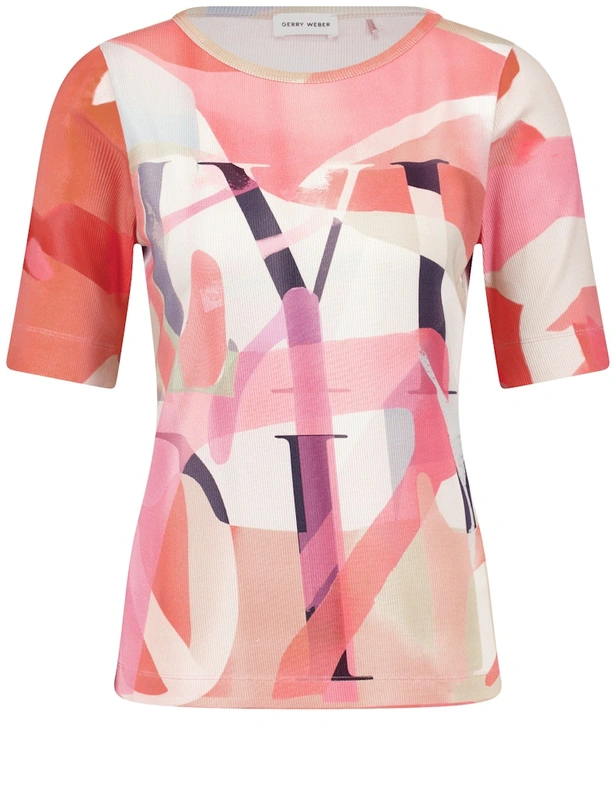 טי-שירט בהדפס גרפי מיוחד וצבעוני