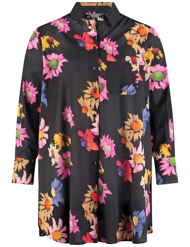 חולצה מכופתרת בהדפס פרחוני