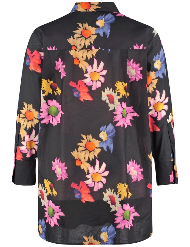 חולצה מכופתרת בהדפס פרחוני