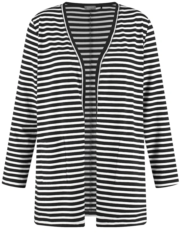 קרדיגן פסים שחור לבן