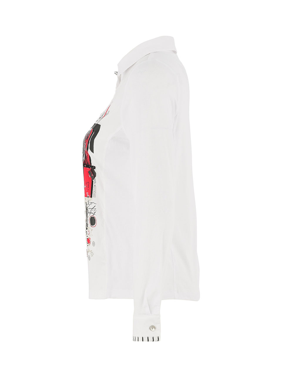 מכופתרת לבנה בשילוב טקסטורה