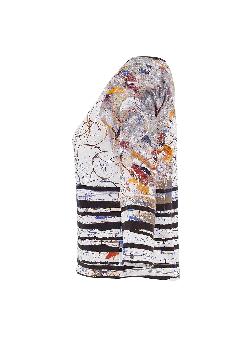 חולצה בשילוב פסים ועיטורים