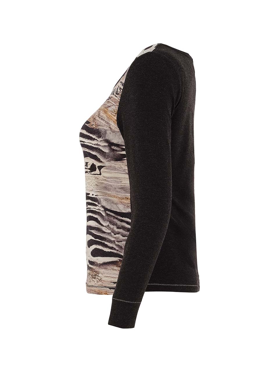 חולצה מודפסת סטרייפ זהב מבד אלסטי ורך