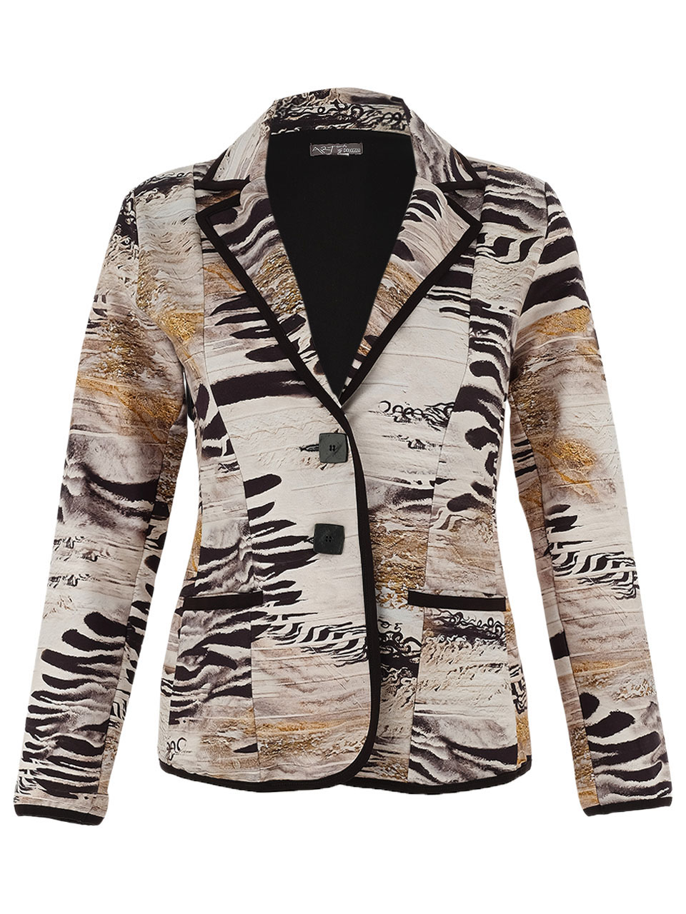 ג’קט מחויט בהדפס אמנותי