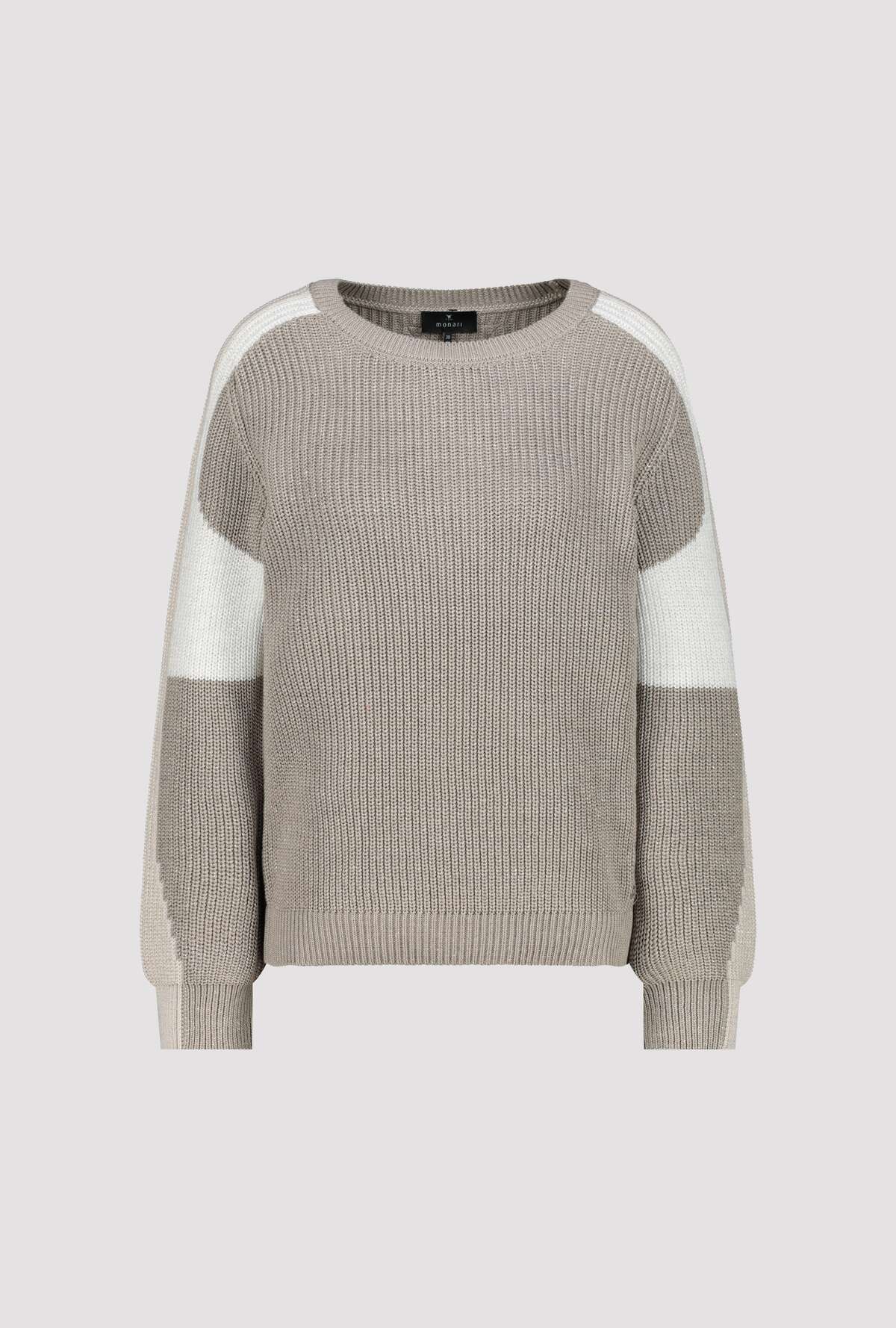 סריג בגוון אפרפר בשילוב לבן מבד סרוג רך