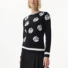 AW117-BLACKOFFWHITE_1602 סריג ויסקוזה עם דוגמת פרחים גרפית