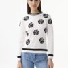 AW117-OFFWHITEBLACK_0938 סריג ויסקוזה עם דוגמת פרחים גרפית