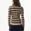 AW126-NAVYLTBEIGE_0890 סריג משולב צבעים עם מפתח מבד רך