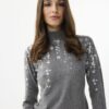 AW152-GREYSILVER_0124 סריג אפור עם דוגמת פרחים עדינה מבד מחמם