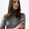 AW152-GREYSILVER_0128 סריג אפור עם דוגמת פרחים עדינה מבד מחמם