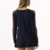 AW170-NAVY_1674 סוודר כחול עם דוגמת כלב בחזית מבד סריג