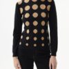 AW174-BLACKBEIGE_0559 חולצת סריג עם נקודות מבד נעים