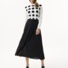 AW174-OFFWHITEBLACK_1245 חולצת סריג עם נקודות מבד נעים