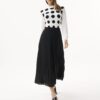 AW174-OFFWHITEBLACK_1246 חולצת סריג עם נקודות מבד נעים