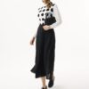 AW174-OFFWHITEBLACK_1251 חולצת סריג עם נקודות מבד נעים