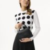 AW174-OFFWHITEBLACK_1254 חולצת סריג עם נקודות מבד נעים