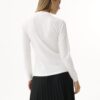 AW174-OFFWHITEBLACK_1266 חולצת סריג עם נקודות מבד נעים