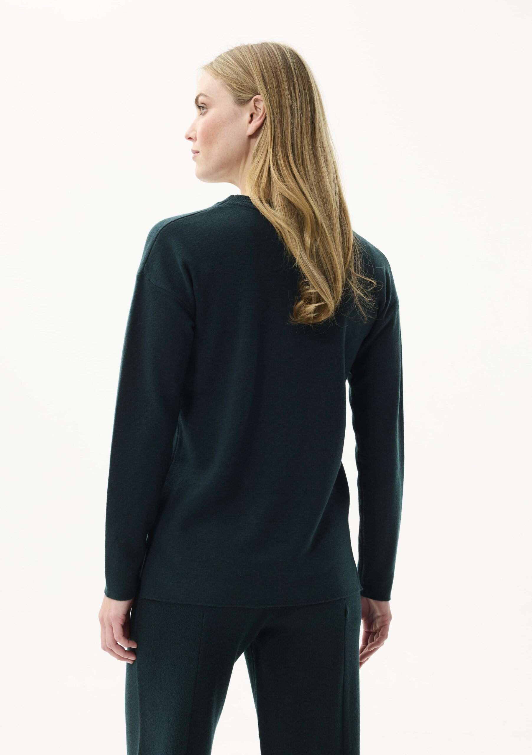 AW182-FORESTGREEN_1303 סריג ירוק כהה מבד נעים וחם