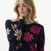 AW196-CAMELFUSCHIA_0301 סריג עם דוגמת פרחים צבעונית מבד חמים