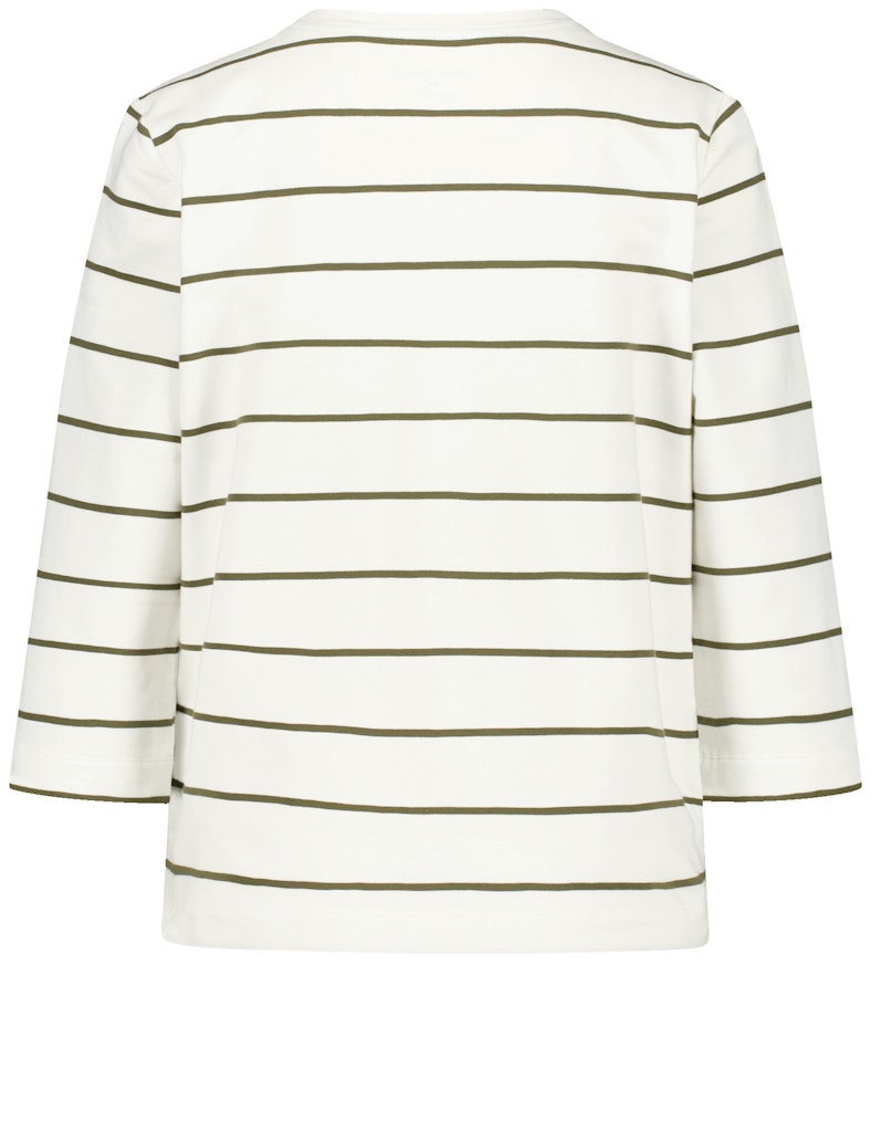 חולצה פסים בהדפס עלים גרפי