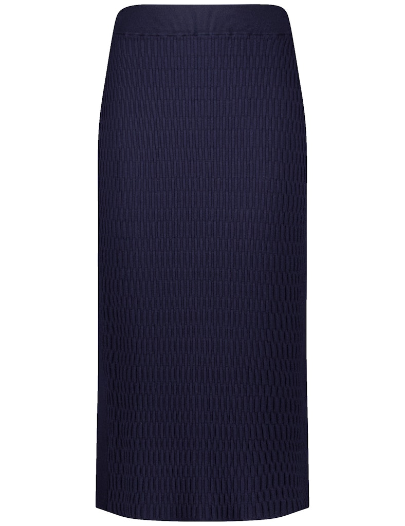 חצאית עפרון טקסטורית בצבע נייבי