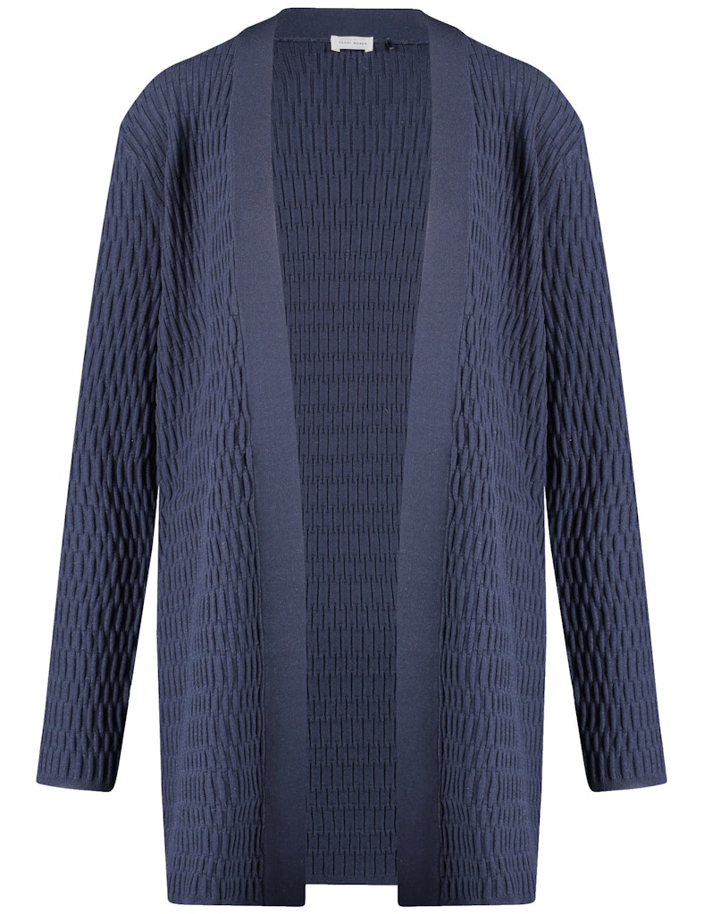 קרדיגן סריג ארוך עם טקסטורה ייחודית